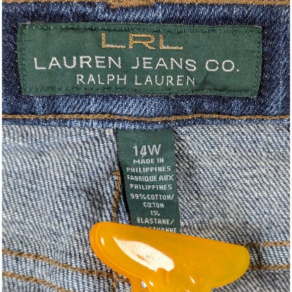 LRL Ralph Lauren Jeans Co Womens Size 14W Straight Leg Zip Pockets Retro VTG Y2K - Picture 4 of 4